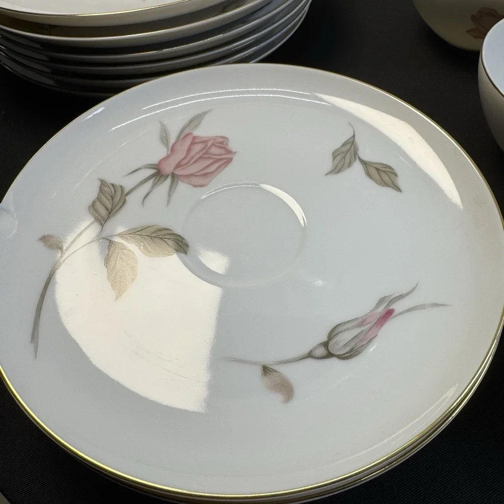Sango Nancy 21 Piece Fine‎ China Japan Pink Rose Gold Trim Vintage Tea Set